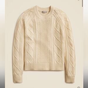 J.Crew Cotton cable-knit crewneck sweater XS